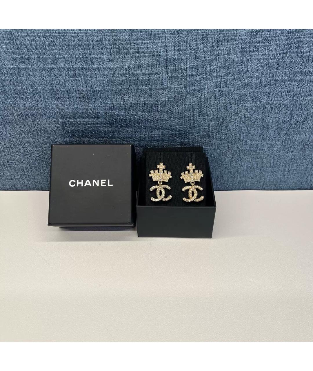 CHANEL Золотые позолоченные серьги, фото 7