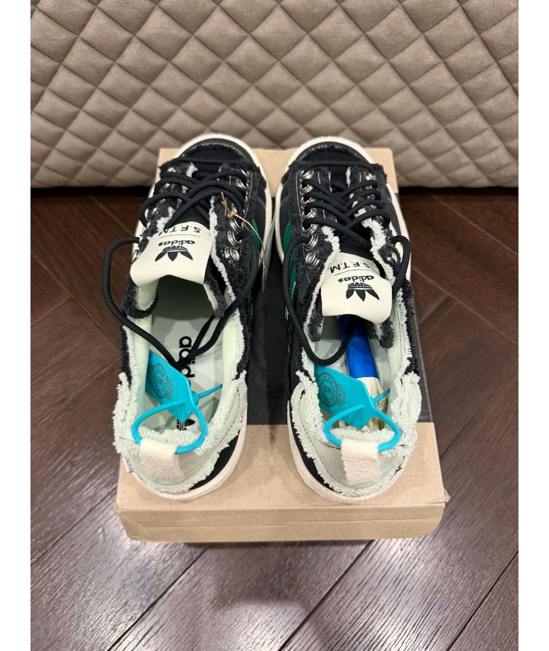 ADIDAS Черные текстильные низкие кроссовки / кеды, фото 2