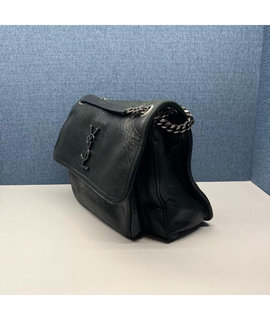 SAINT LAURENT Черная кожаная сумка через плечо, фото 4