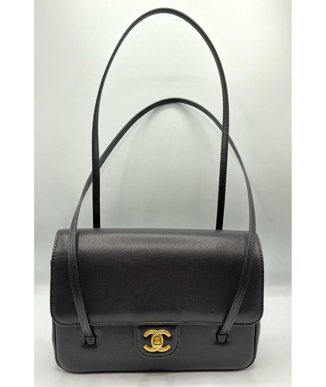 CHANEL Черная кожаная сумка через плечо, фото 3