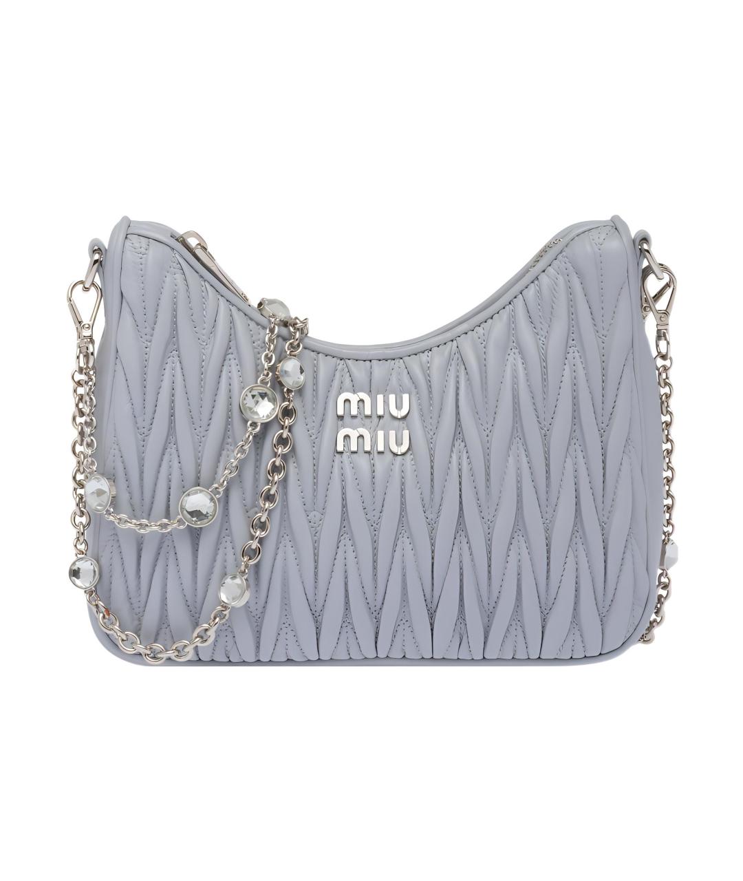 MIU MIU Голубая кожаная сумка через плечо, фото 1