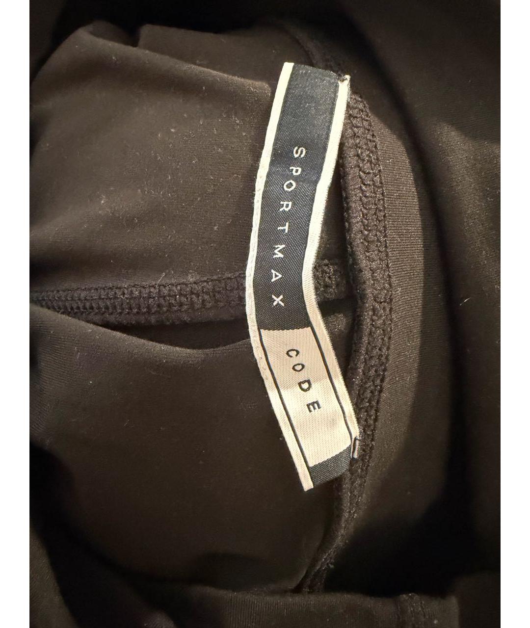 SPORTMAX Черные полиэстеровые леггинсы и велосипедки, фото 2