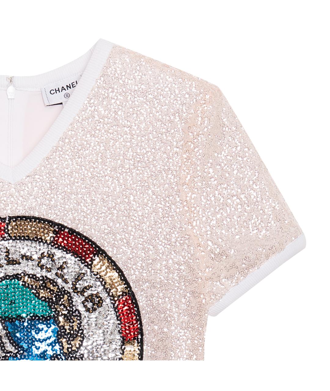 CHANEL Бежевая футболка, фото 5