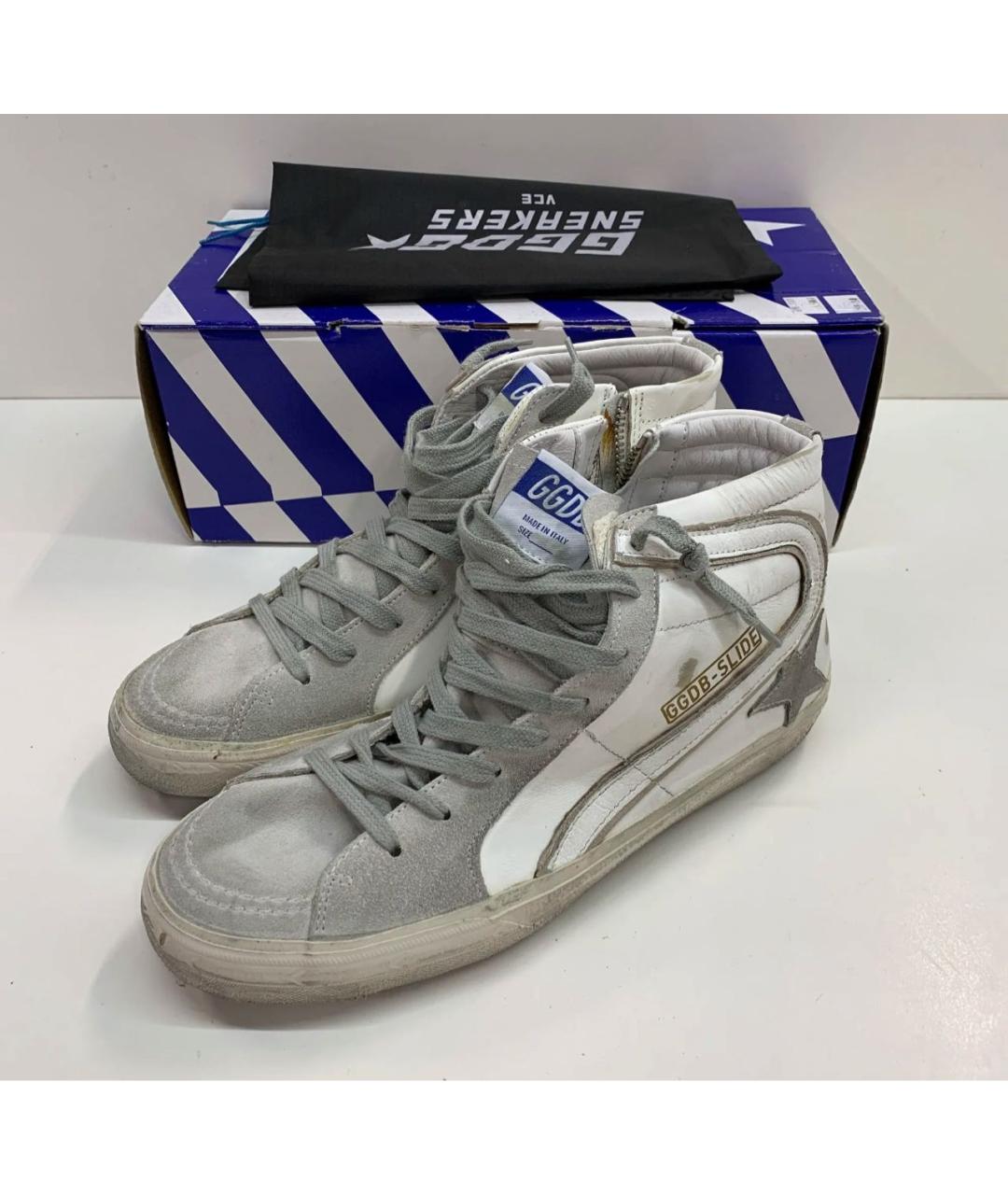 GOLDEN GOOSE Серые кожаные кеды, фото 7