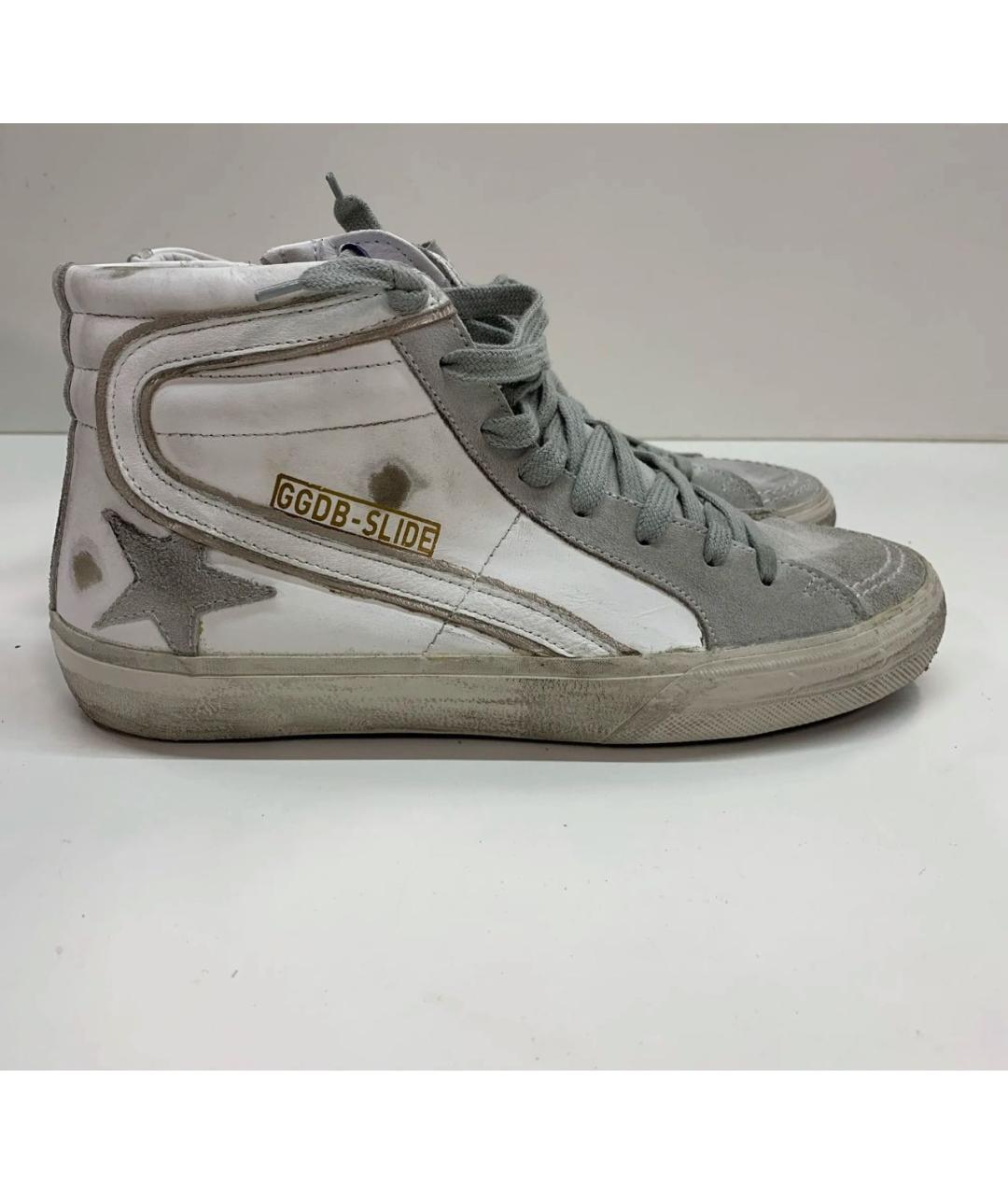 GOLDEN GOOSE Серые кожаные кеды, фото 5