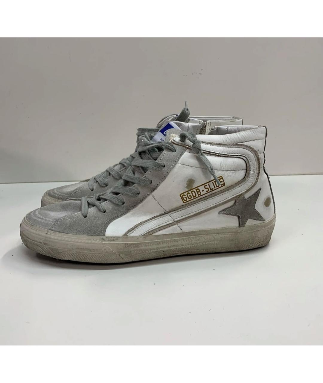 GOLDEN GOOSE Серые кожаные кеды, фото 6