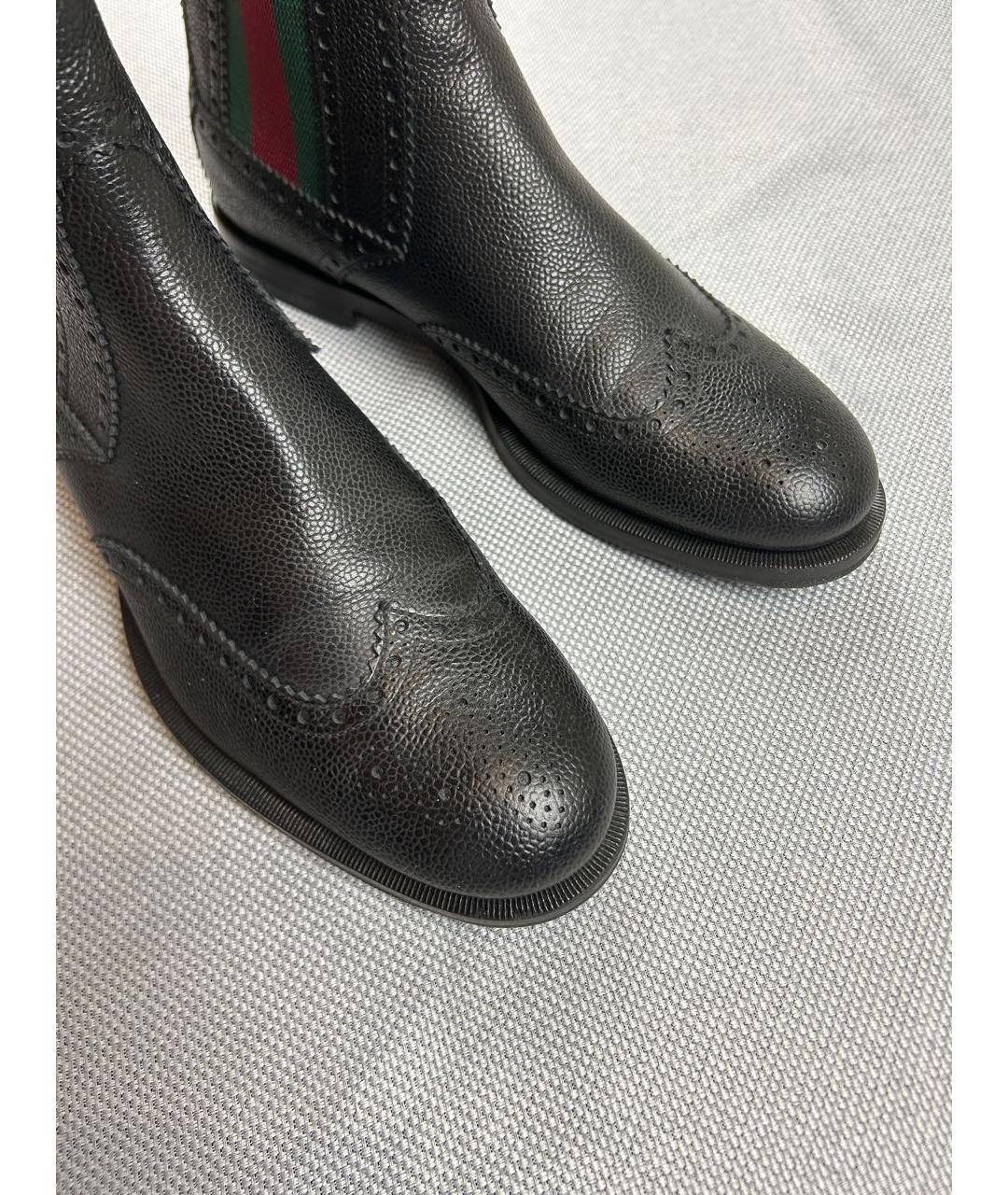 GUCCI Черные кожаные высокие ботинки, фото 4
