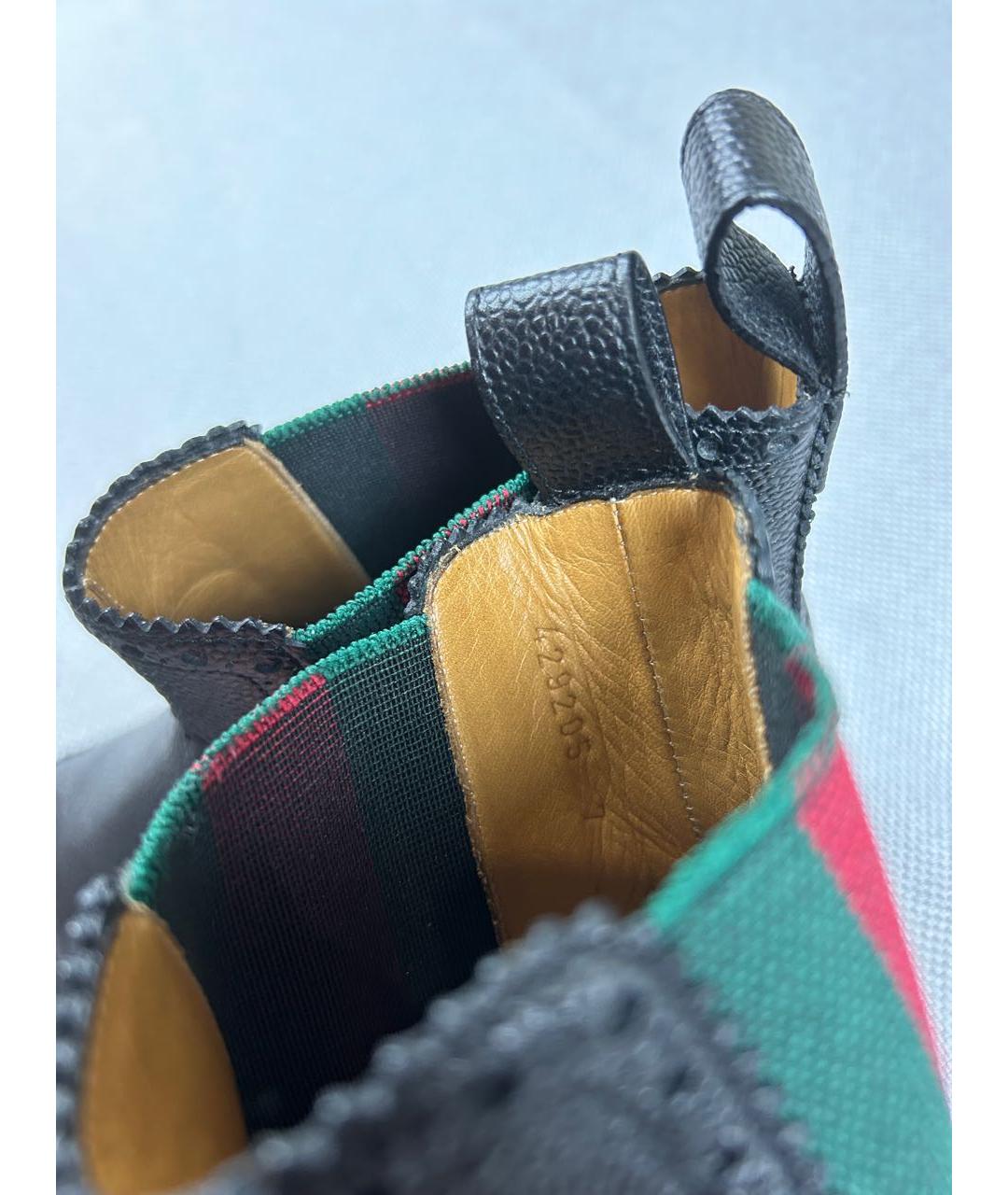 GUCCI Черные кожаные высокие ботинки, фото 7