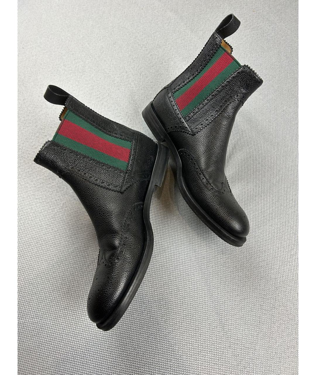 GUCCI Черные кожаные высокие ботинки, фото 6