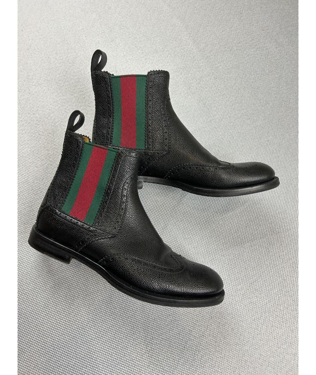 GUCCI Черные кожаные высокие ботинки, фото 9