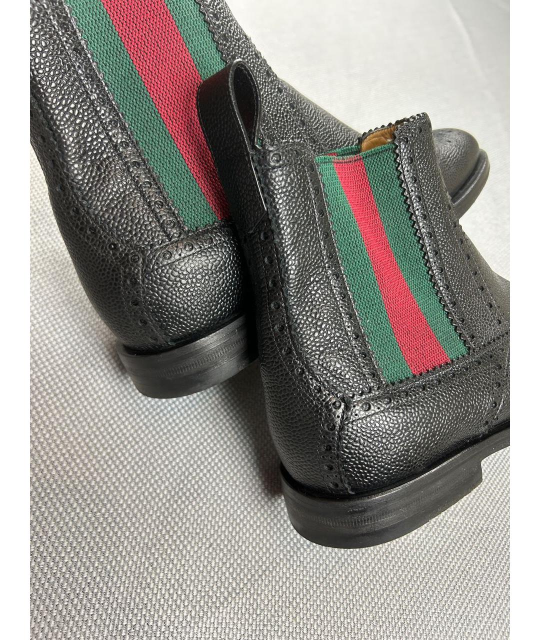 GUCCI Черные кожаные высокие ботинки, фото 3