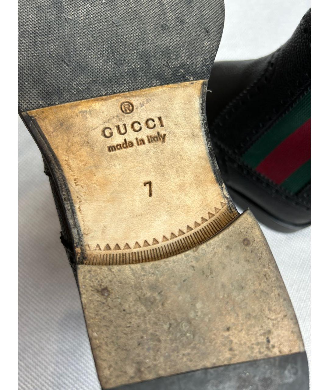 GUCCI Черные кожаные высокие ботинки, фото 8