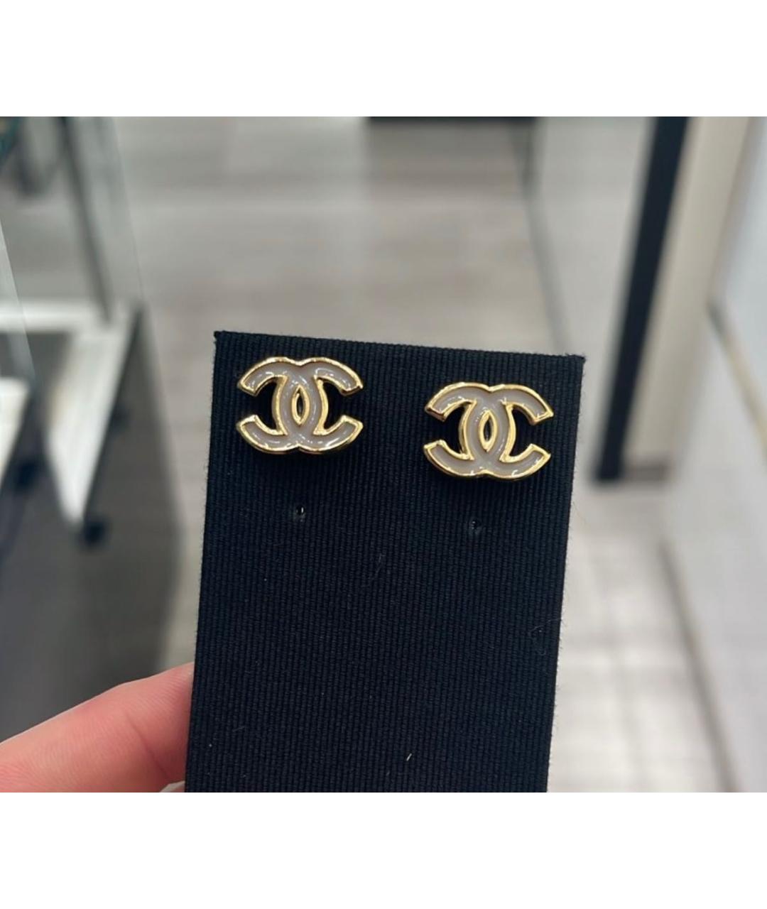 CHANEL Розовые металлические серьги, фото 2