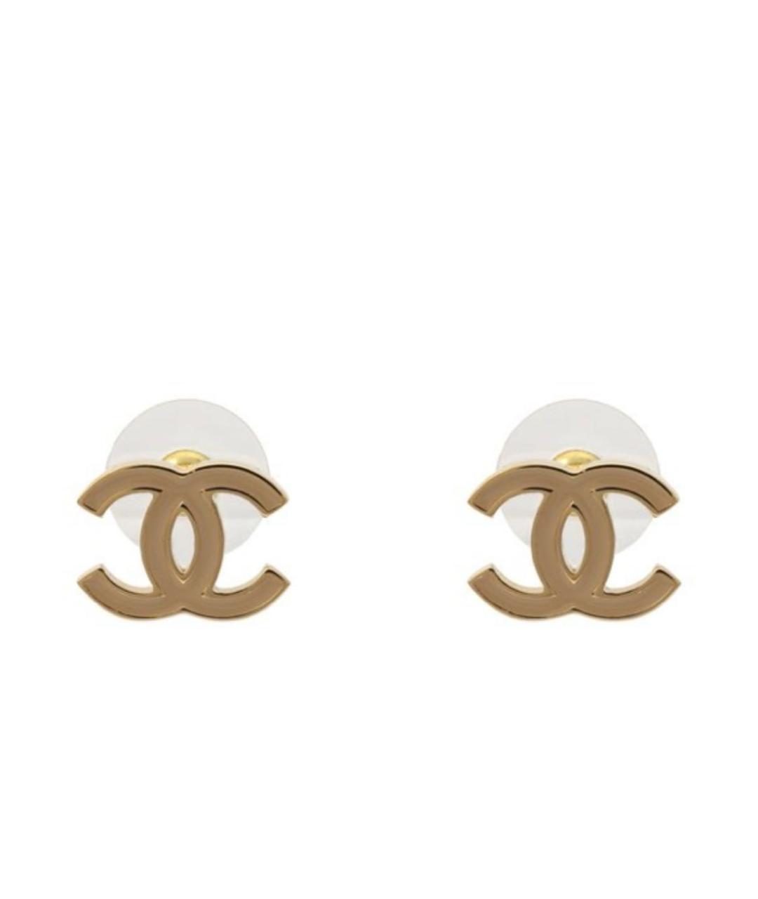 CHANEL Розовые металлические серьги, фото 1