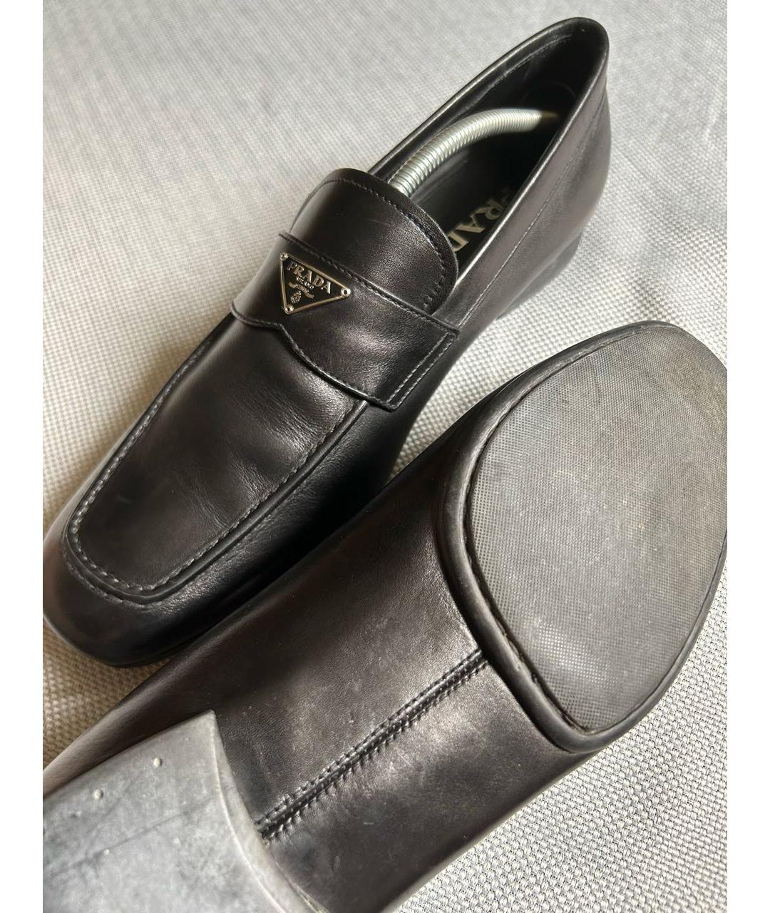 PRADA Черные кожаные лоферы, фото 3
