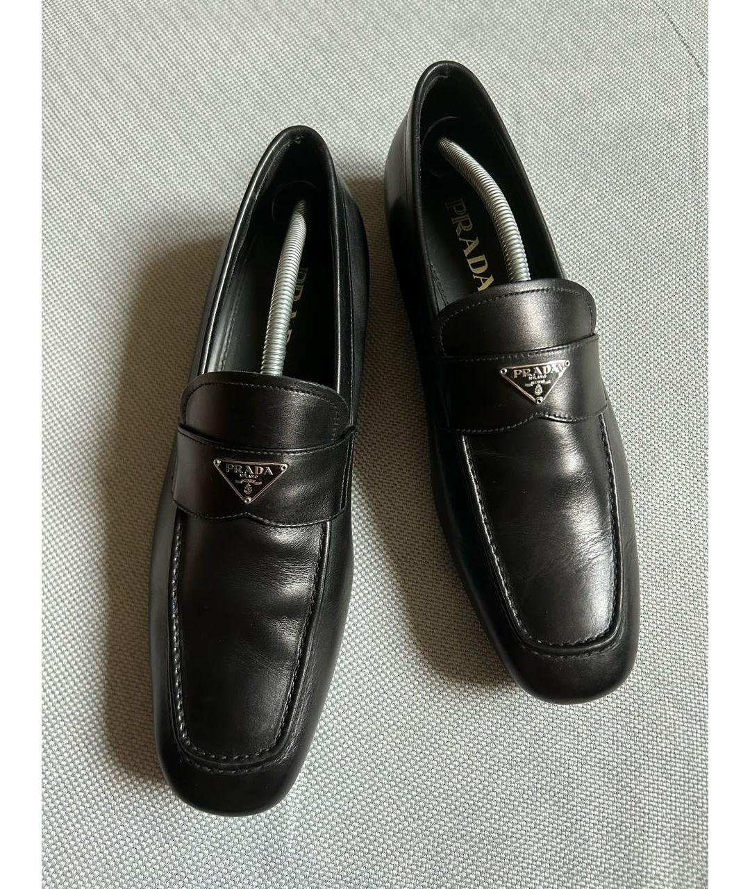 PRADA Черные кожаные лоферы, фото 2