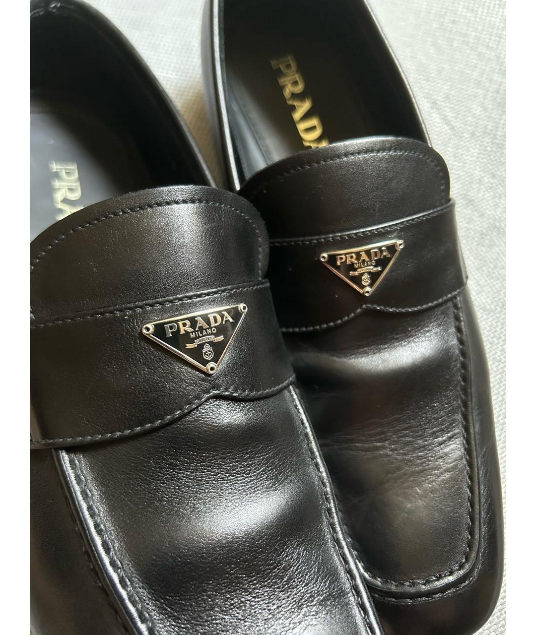 PRADA Черные кожаные лоферы, фото 6
