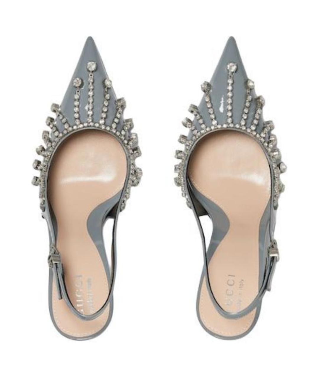 GUCCI Серые туфли из лакированной кожи, фото 4