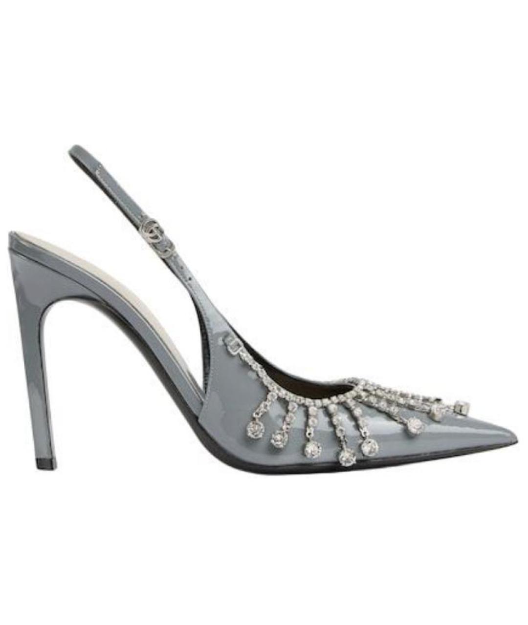 GUCCI Серые туфли из лакированной кожи, фото 1