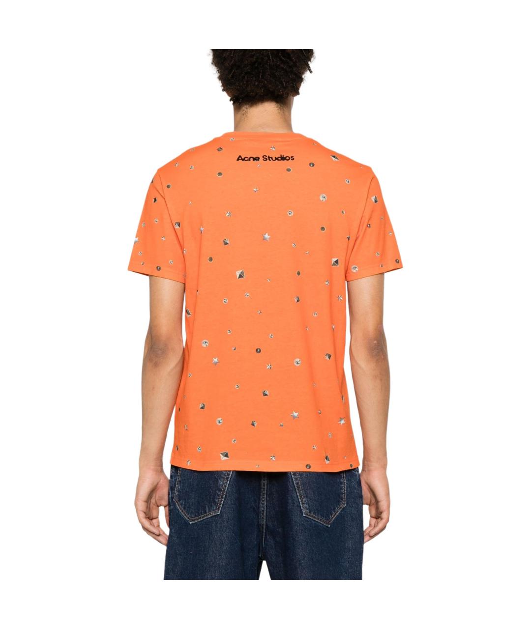ACNE STUDIOS Оранжевая хлопковая футболка, фото 3