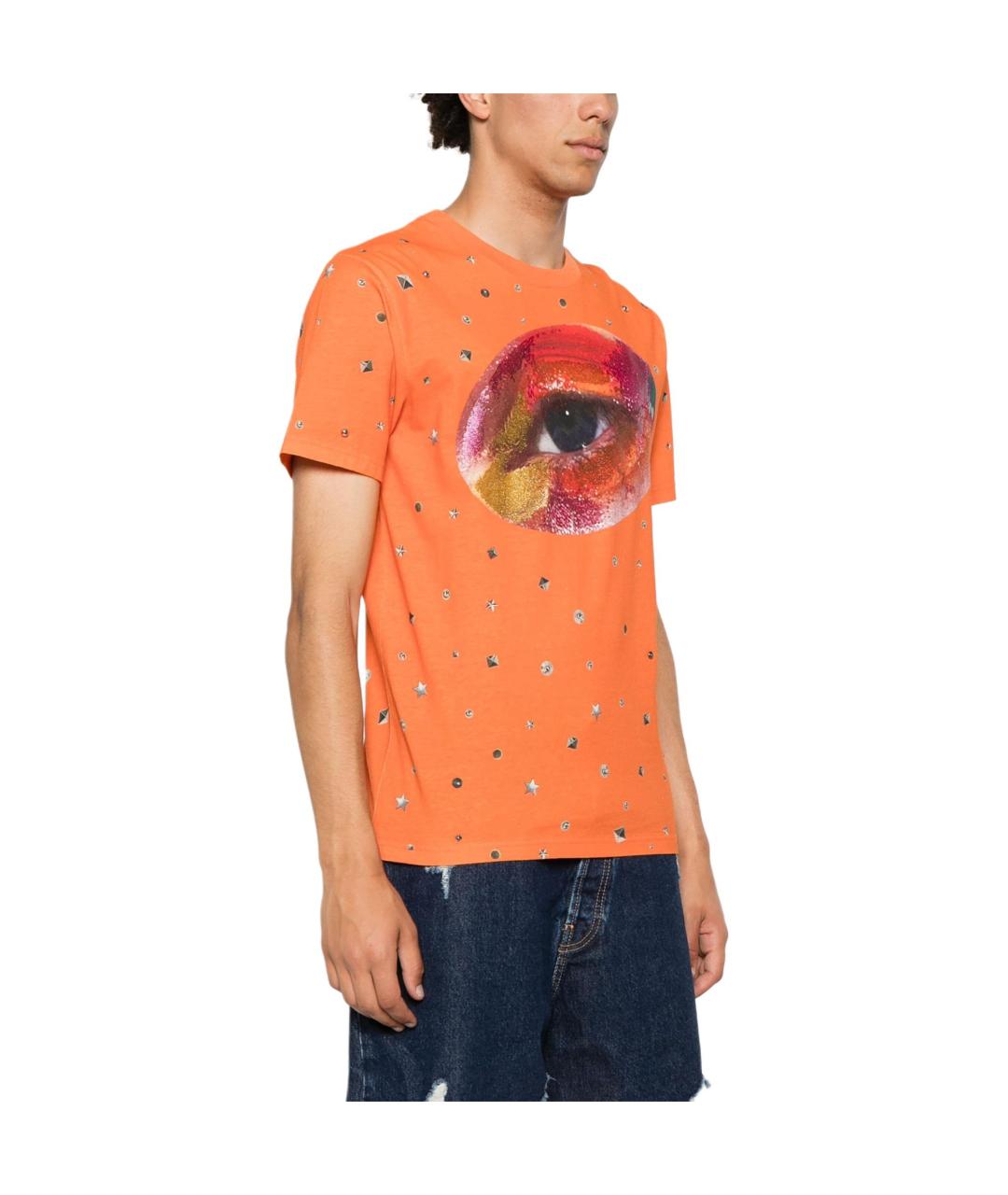 ACNE STUDIOS Оранжевая хлопковая футболка, фото 4