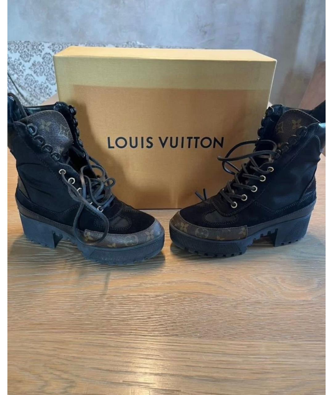 LOUIS VUITTON Черные ботинки из экзотической кожи, фото 6