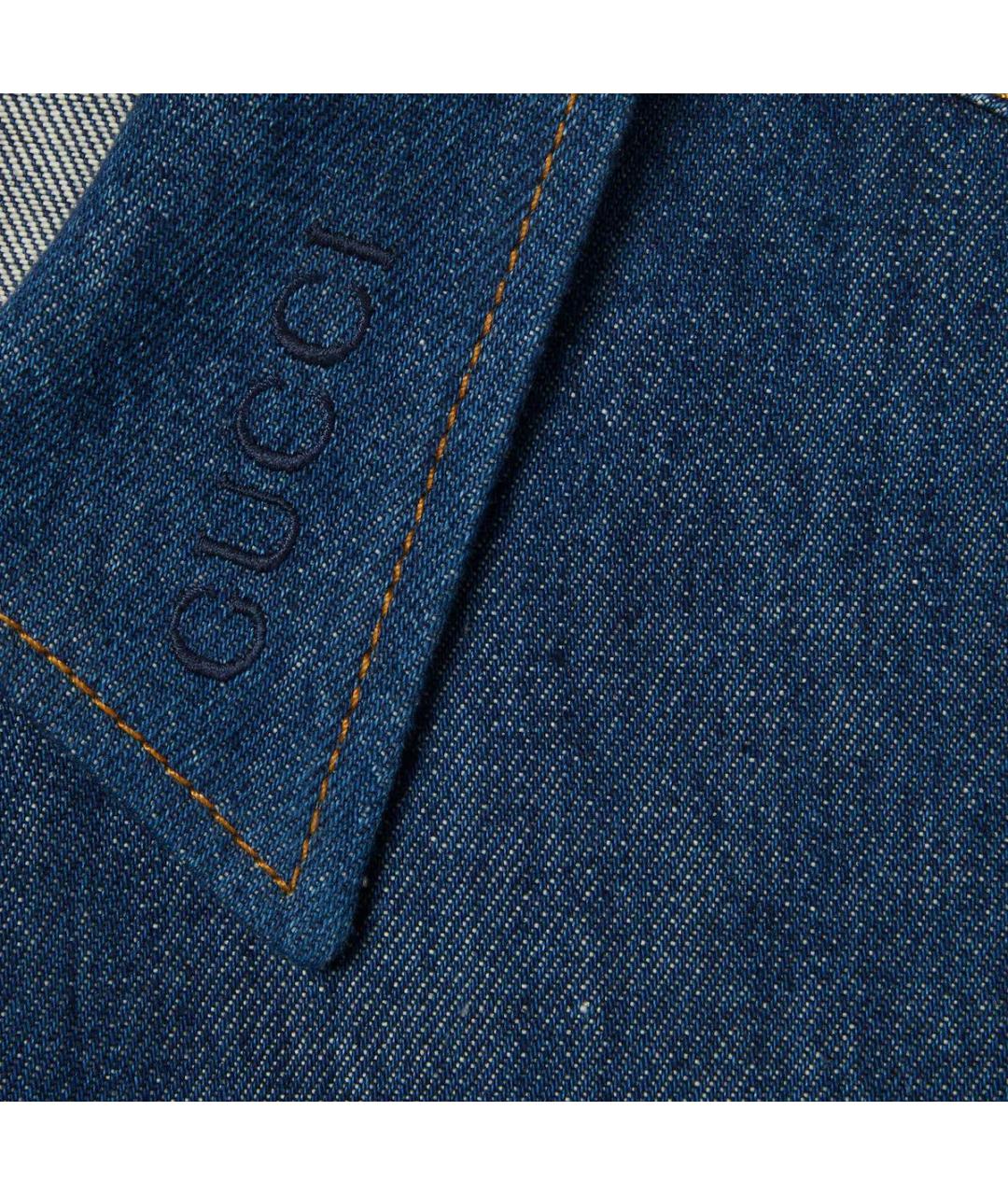GUCCI Темно-синяя деним рубашка, фото 5