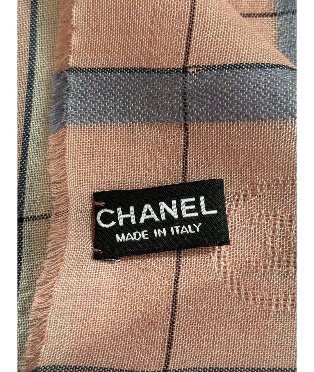 CHANEL Розовый кашемировый платок, фото 3