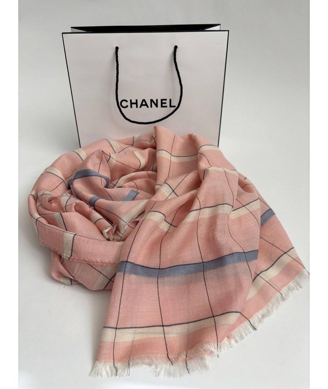 CHANEL Розовый кашемировый платок, фото 2