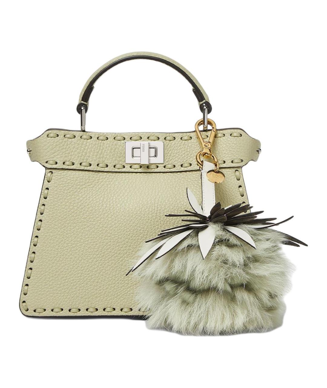 FENDI Зеленая кожаная сумка через плечо, фото 2