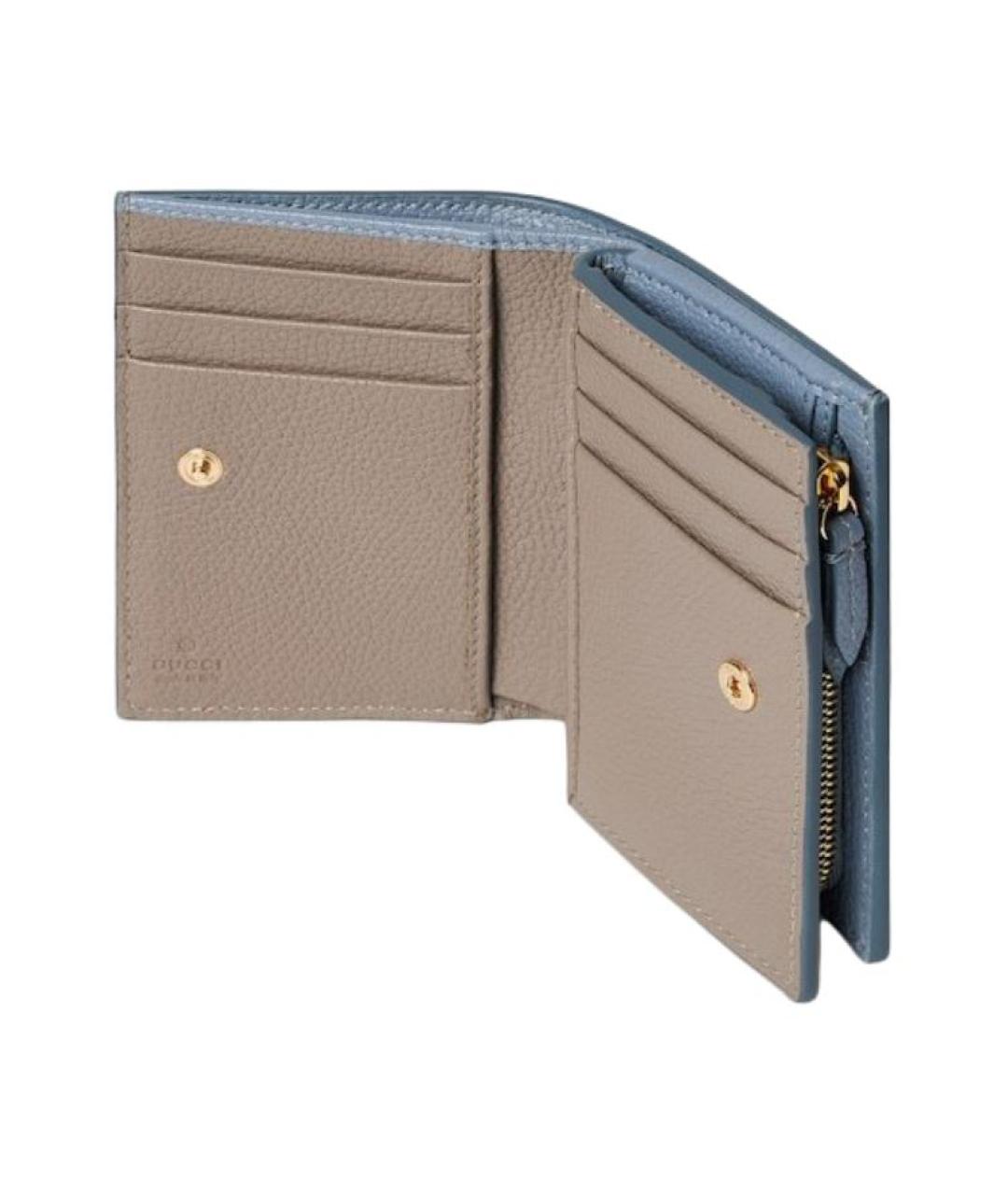 GUCCI Голубой кожаный кошелек, фото 5