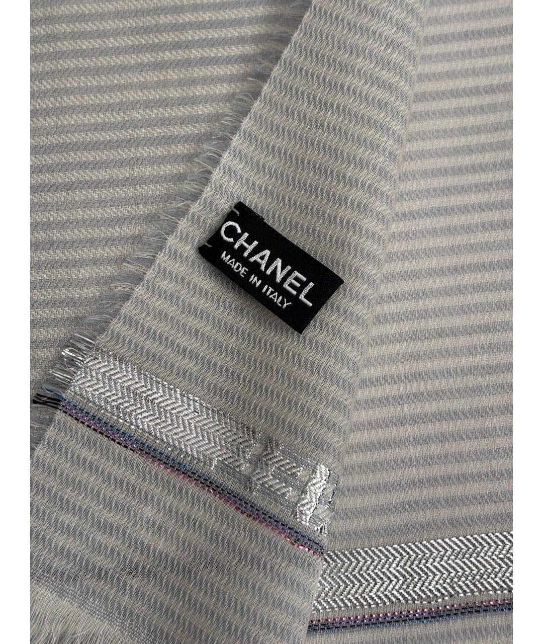 CHANEL Серый платок, фото 3