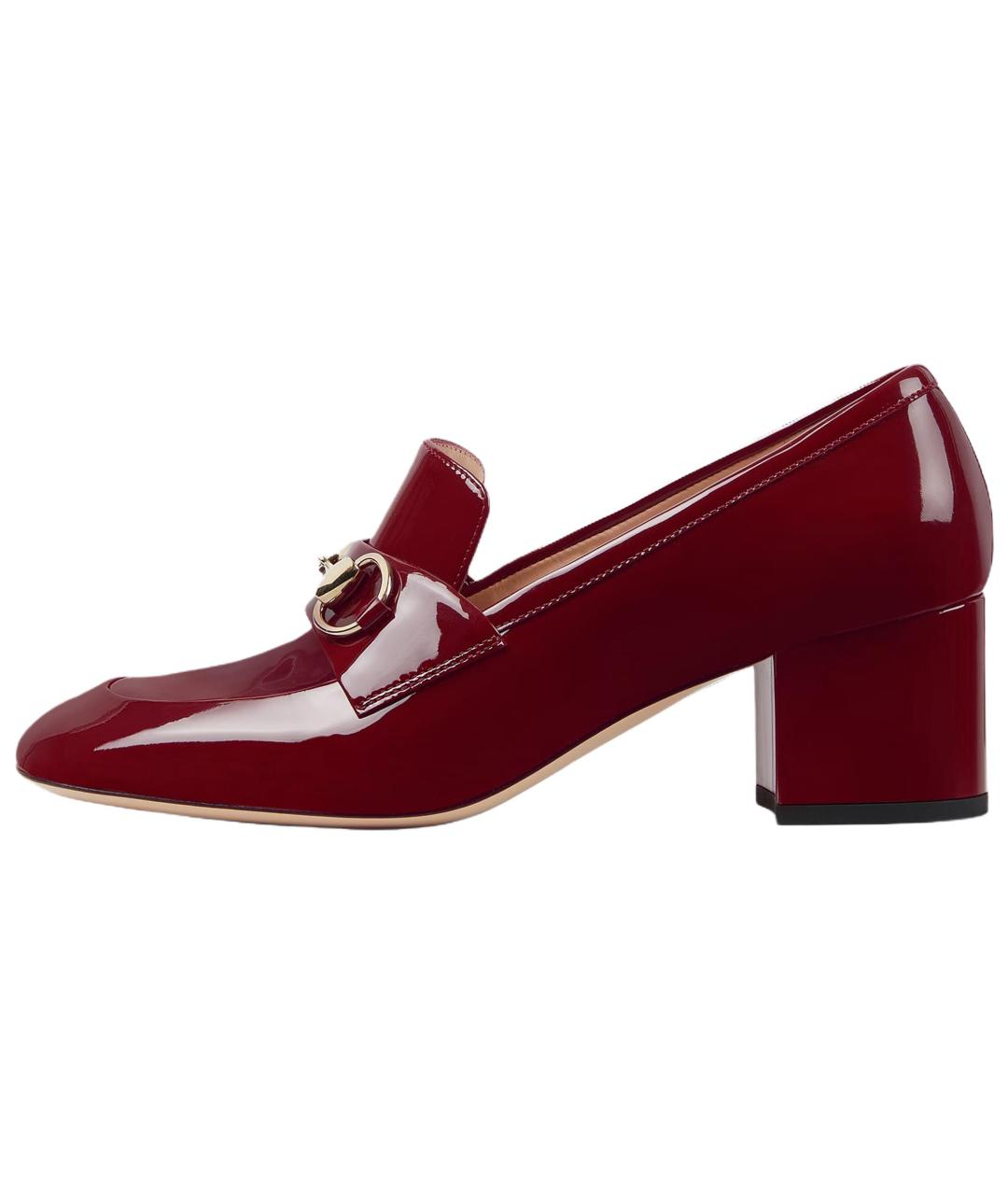 GUCCI Бордовые туфли из лакированной кожи, фото 2