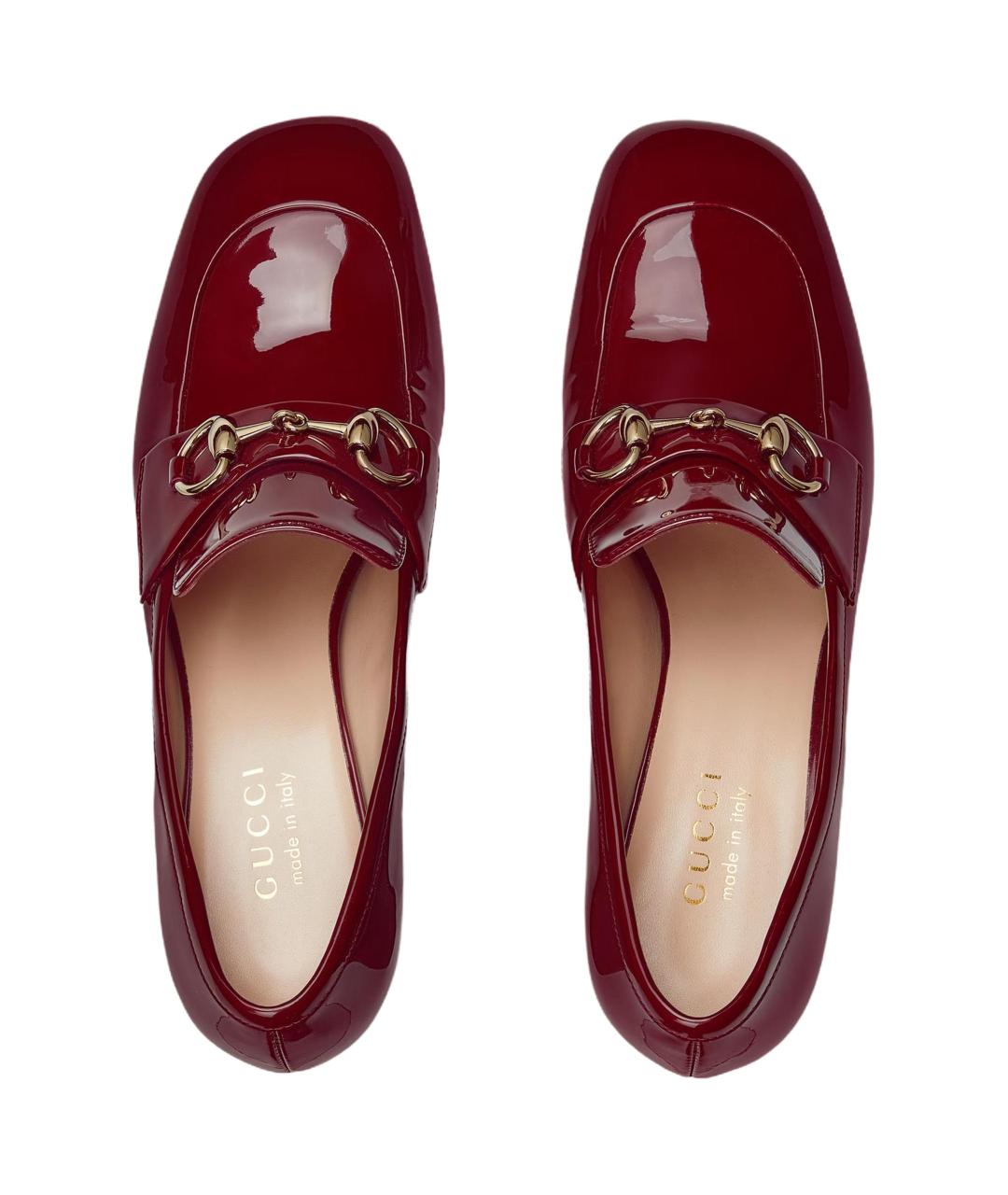 GUCCI Бордовые туфли из лакированной кожи, фото 4