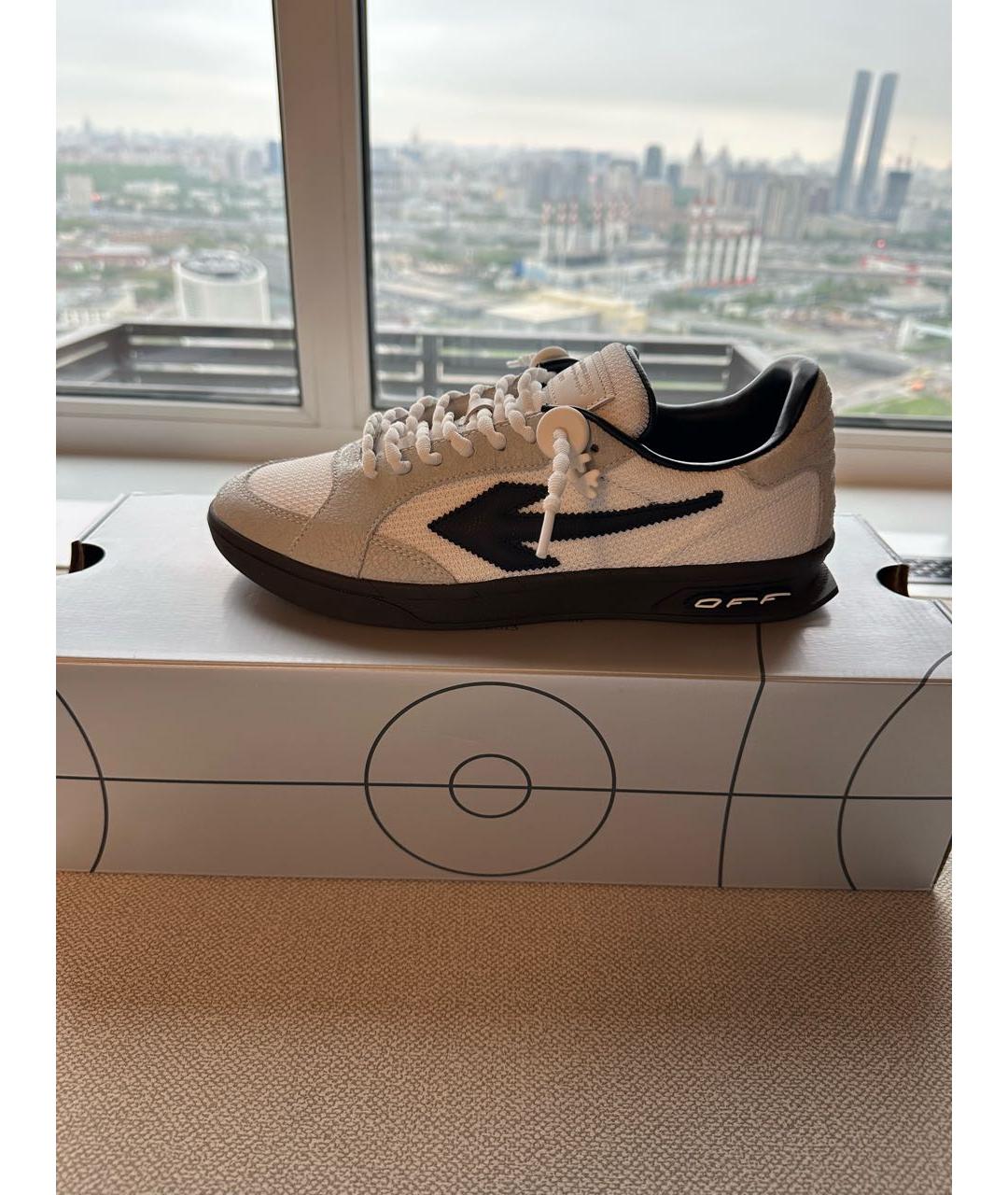 OFF-WHITE Белые кожаные низкие кроссовки / кеды, фото 7