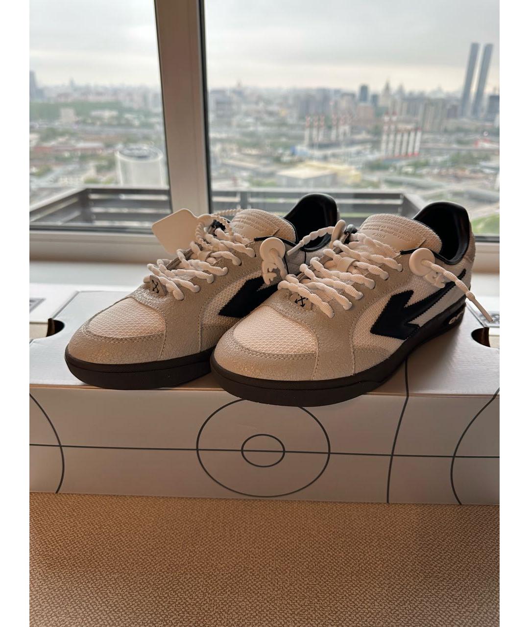 OFF-WHITE Белые кожаные низкие кроссовки / кеды, фото 2