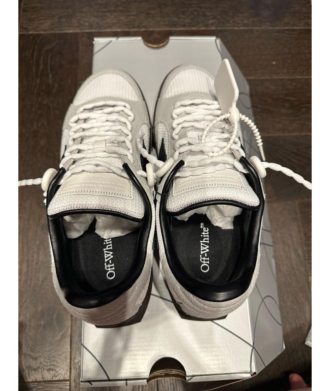 OFF-WHITE Белые кожаные низкие кроссовки / кеды, фото 3