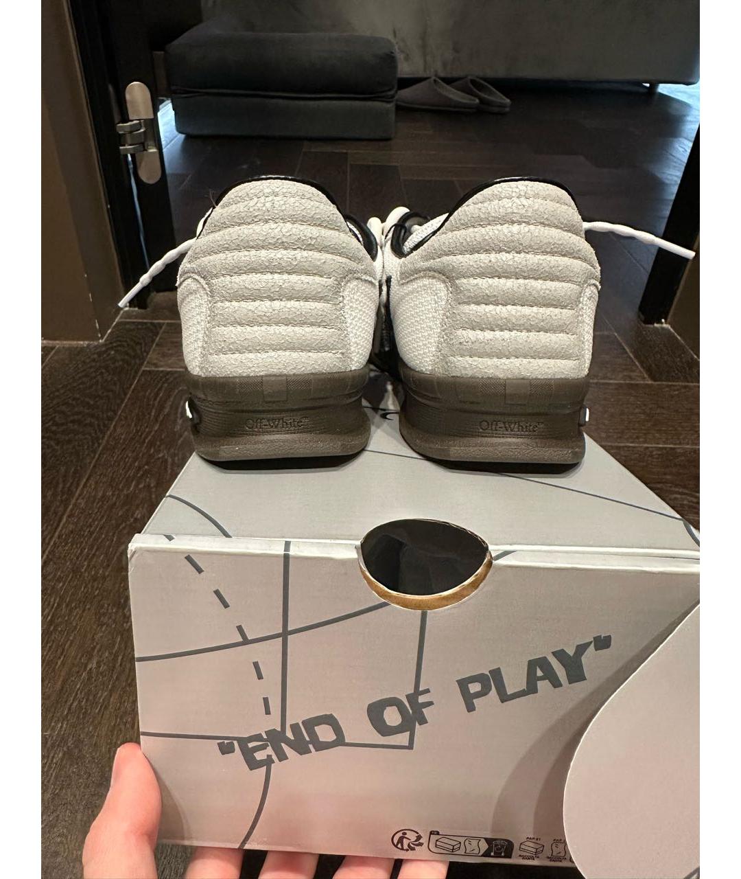 OFF-WHITE Белые кожаные низкие кроссовки / кеды, фото 4