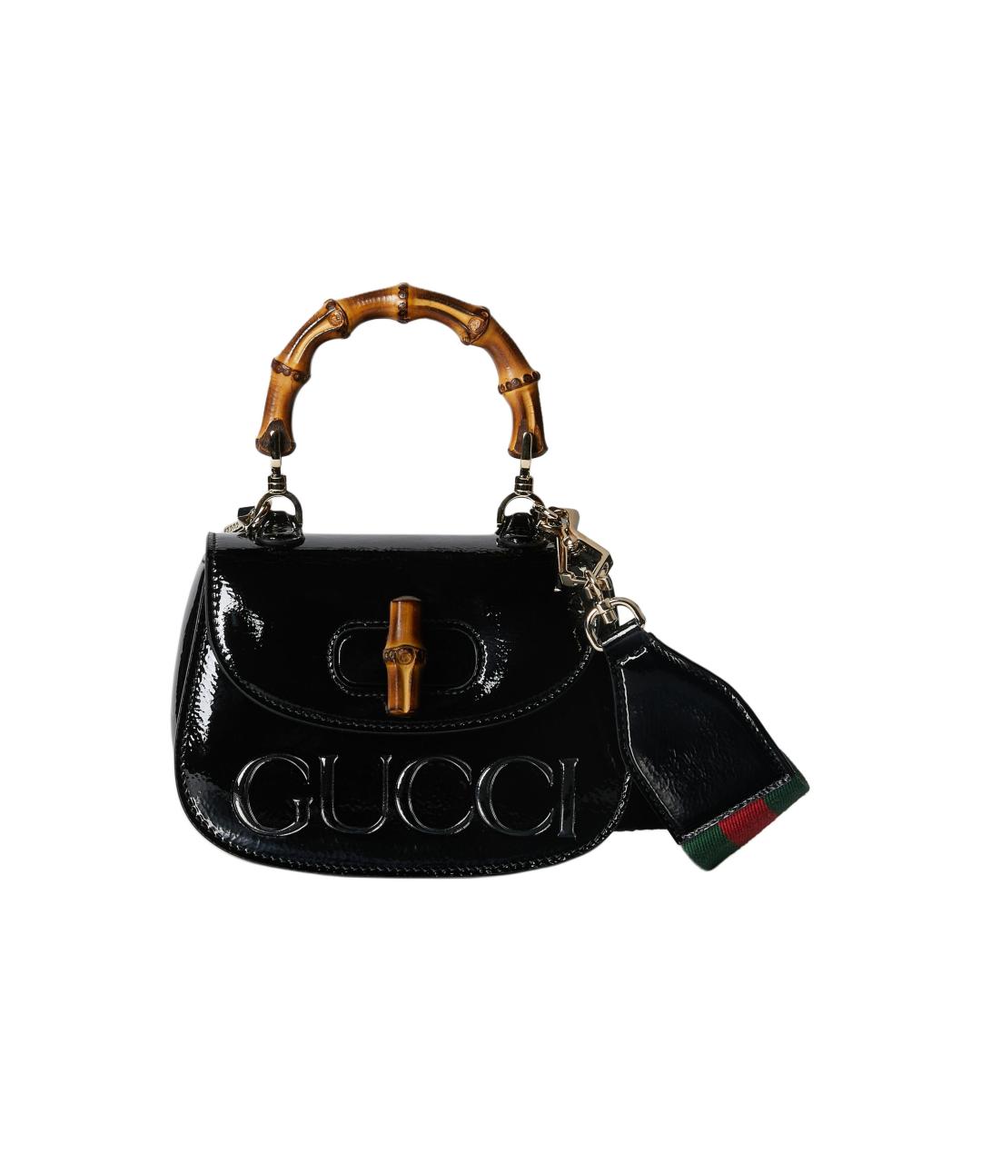 GUCCI Черная кожаная сумка через плечо, фото 6