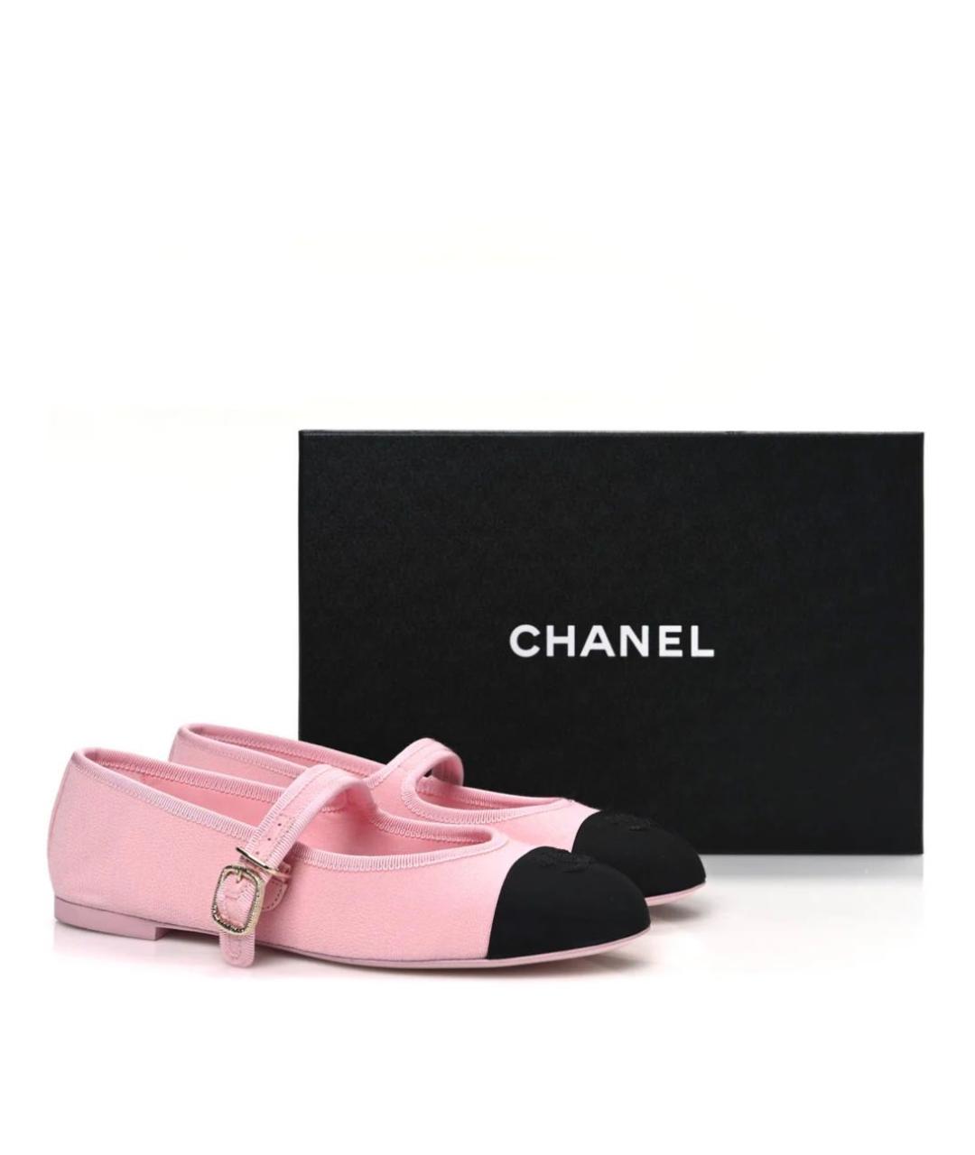 CHANEL Розовые текстильные балетки, фото 7