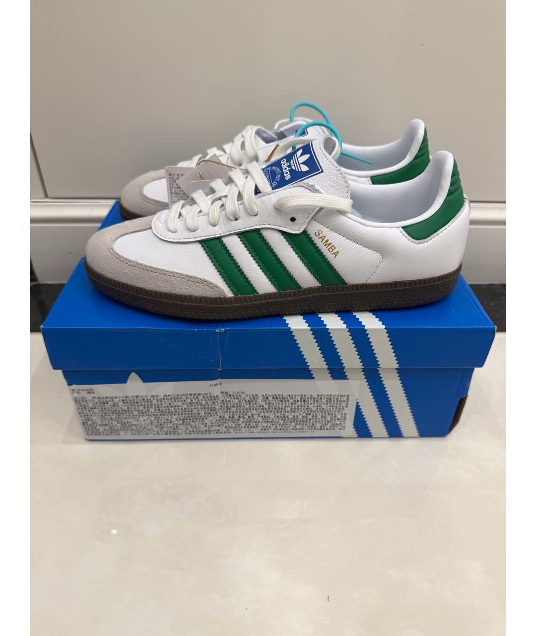 ADIDAS Зеленые кожаные низкие кроссовки / кеды, фото 2
