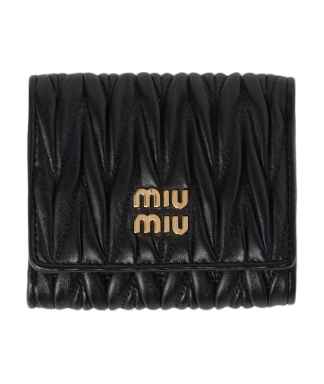 MIU MIU Черный кожаный кошелек, фото 1