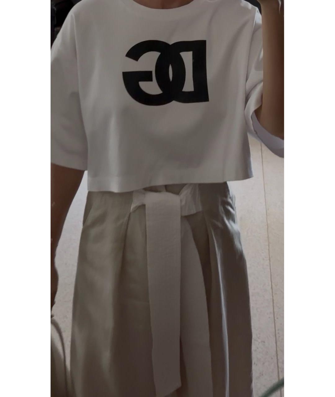 DOLCE&GABBANA Белая хлопковая футболка, фото 4