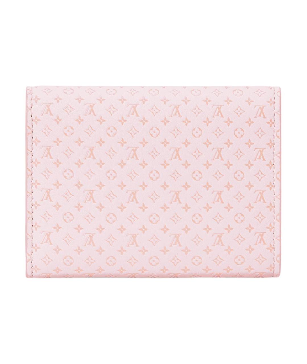 LOUIS VUITTON Розовый кожаный кошелек, фото 3