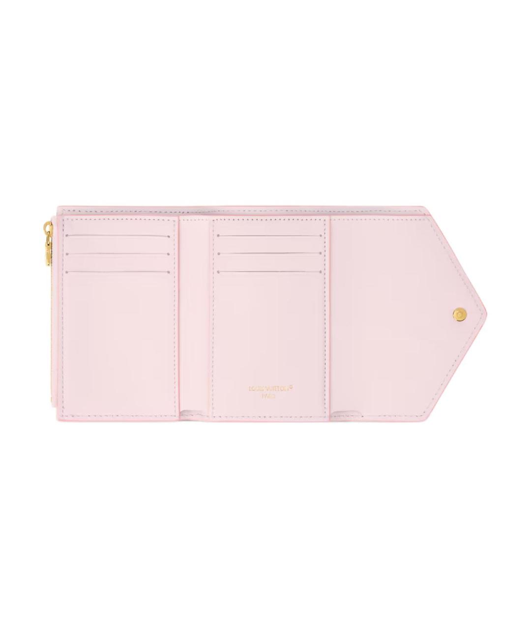 LOUIS VUITTON Розовый кожаный кошелек, фото 5