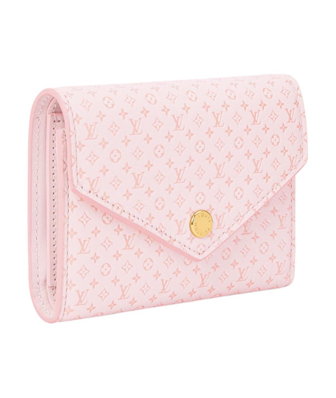 LOUIS VUITTON Розовый кожаный кошелек, фото 2