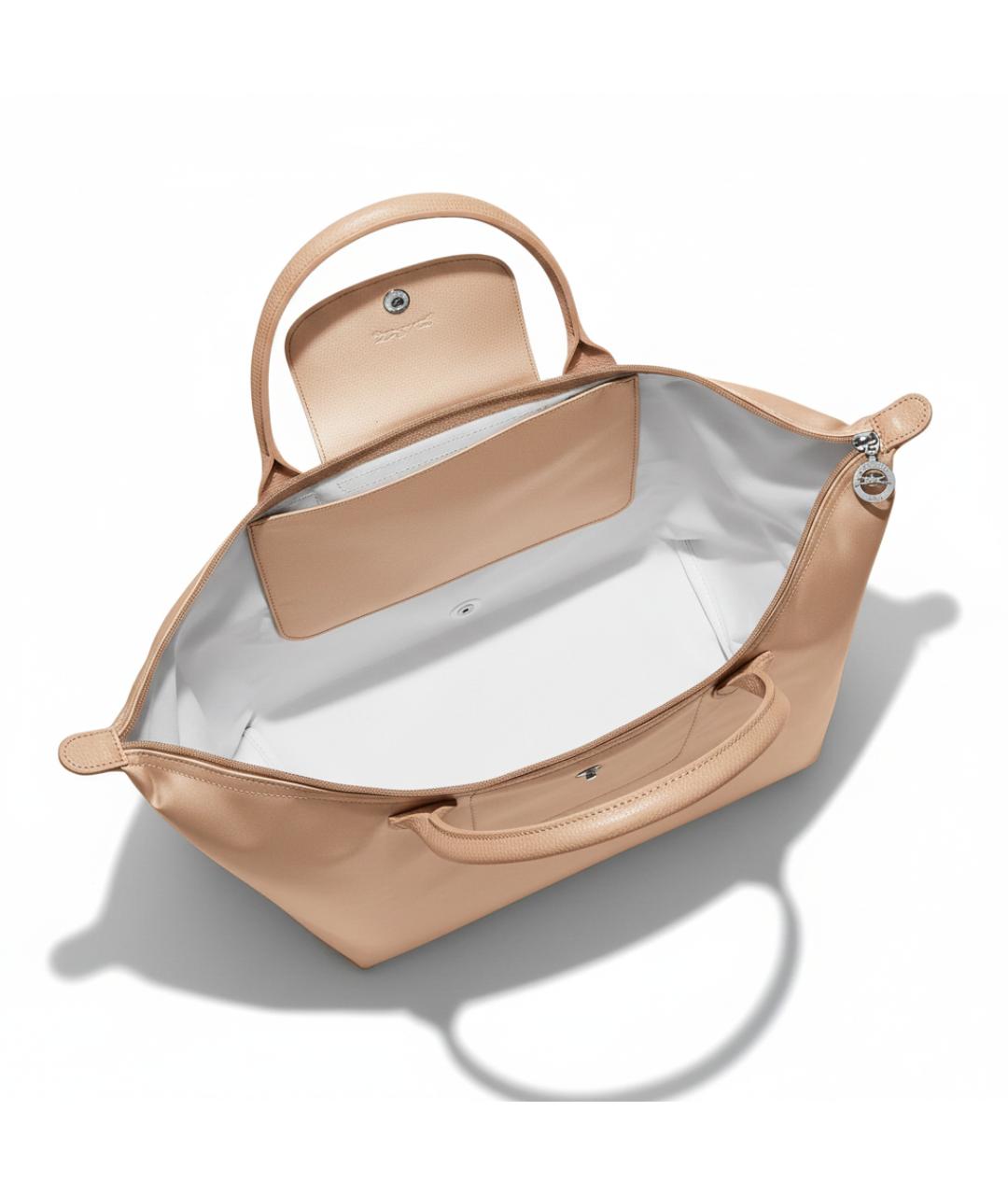 LONGCHAMP Бежевая тканевая сумка через плечо, фото 4