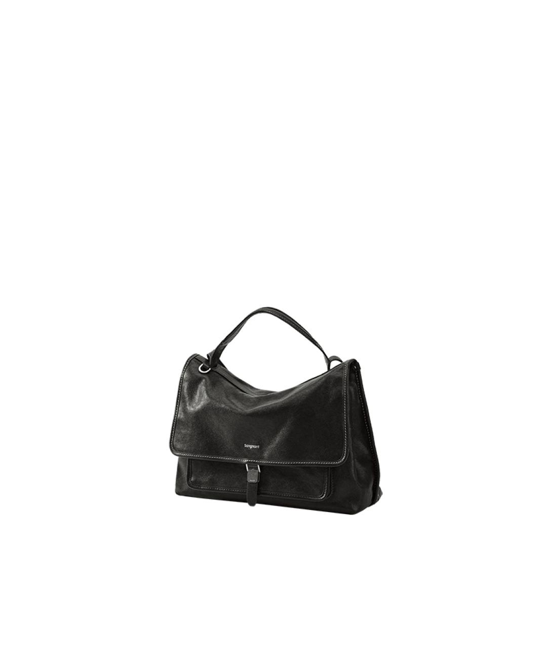 SONGMONT Черная кожаная сумка через плечо, фото 4