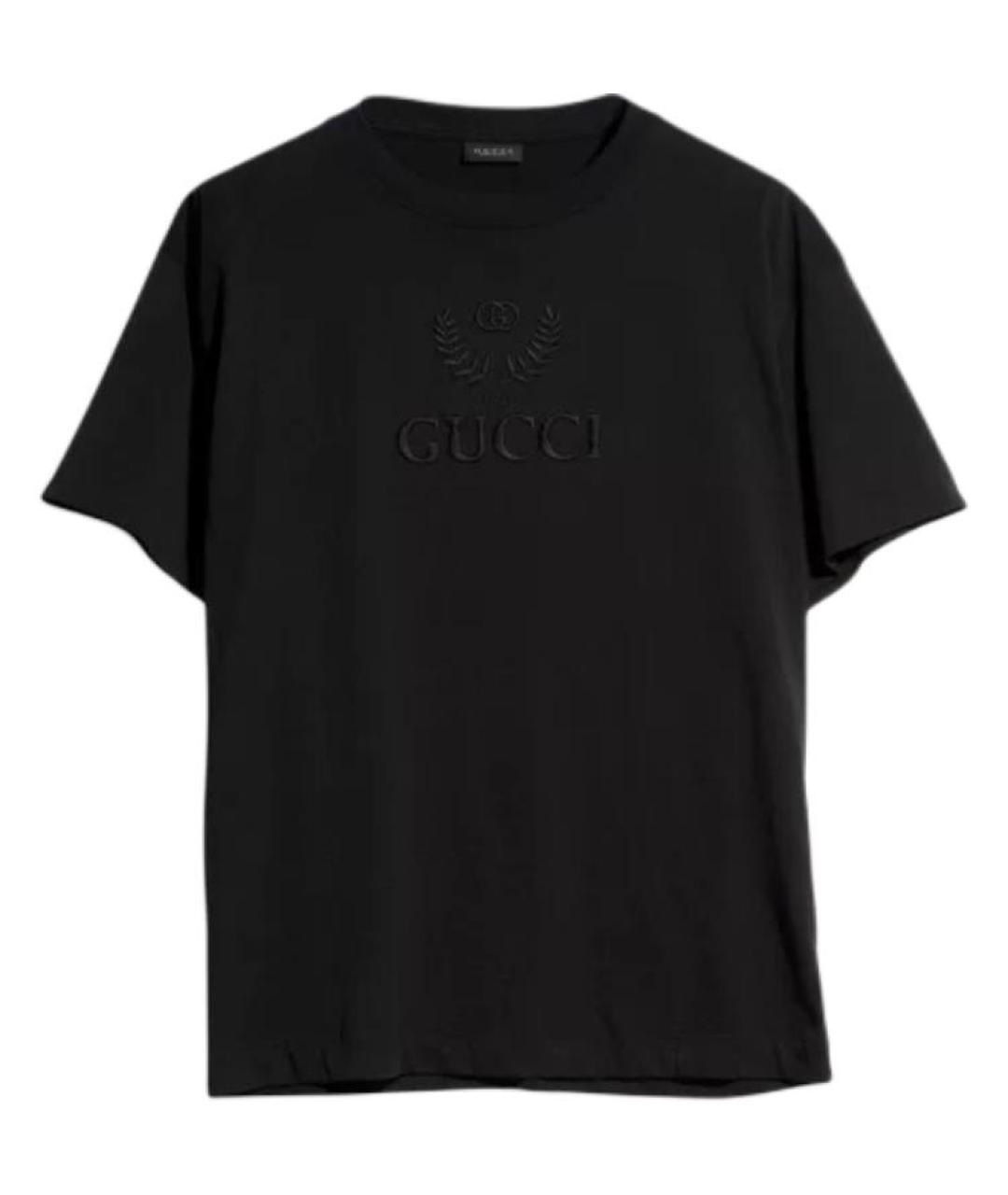 GUCCI Черная хлопковая футболка, фото 2
