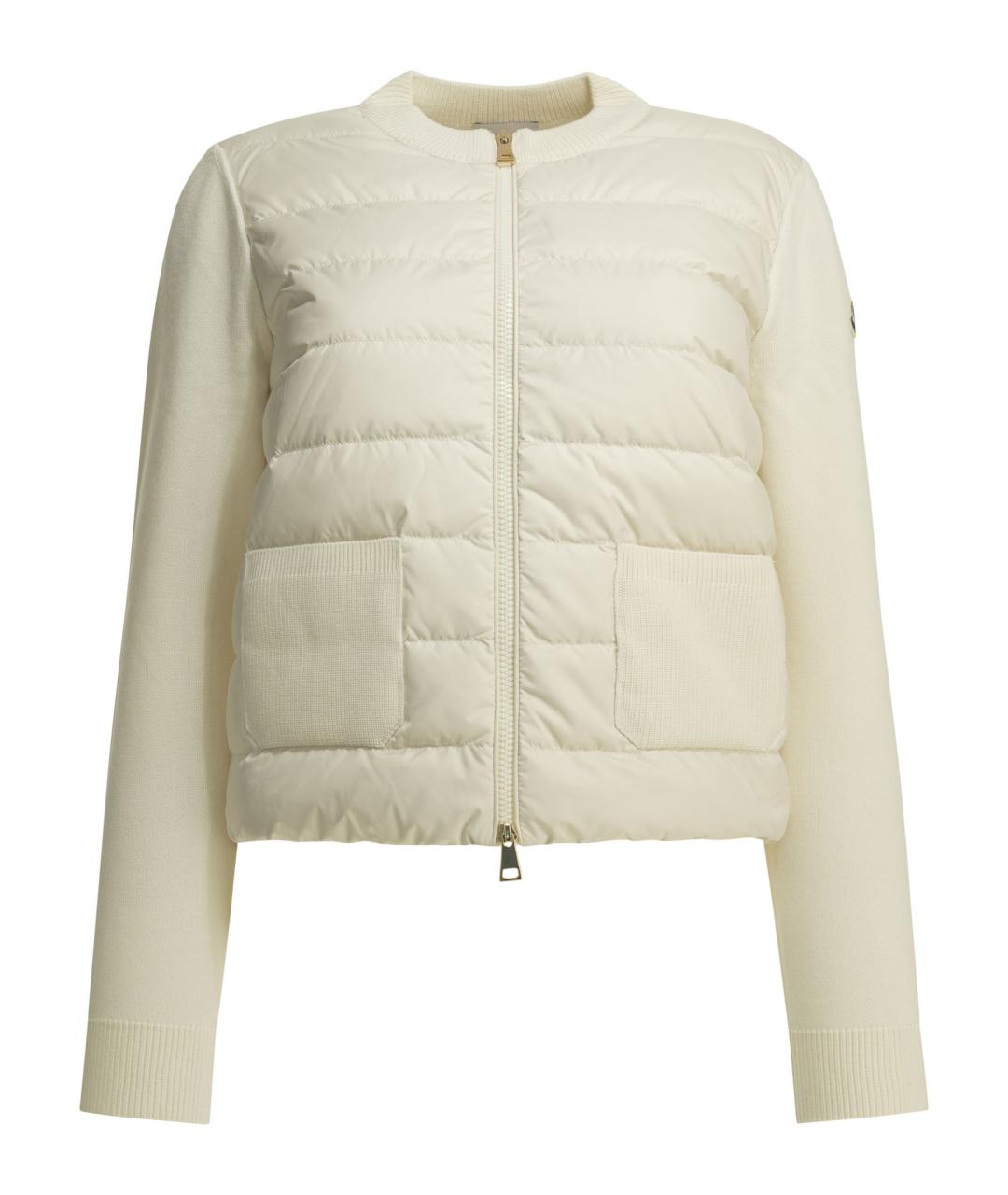 MONCLER Белый шерстяной кардиган, фото 1